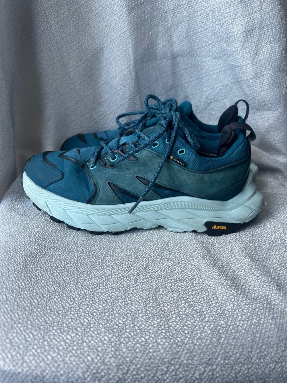 Hoka Teal and Light Aqua Trail Shoe - Picture 2 of 16